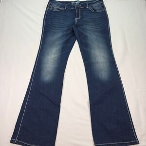 Wrangler Boot Cut Jeans Womens 15/16x34 Dark Wash Stretch Denim 07MWZAW NWOT